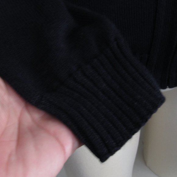 Vintage Labatt's Knit Cardigan Dark Blue Black Beer Promotion EUC Sz Large - Picture 9 of 14